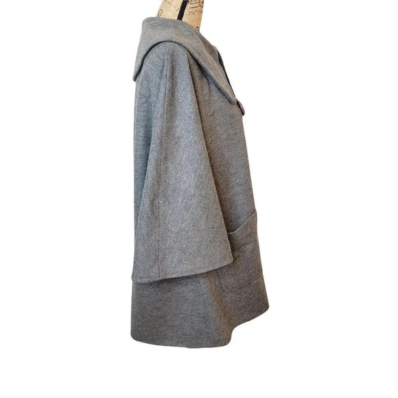 ELLEN TRACY Women's Oversized Wool Peacoat Jacket Size Medium Heather Gray - Picture 2 of 14